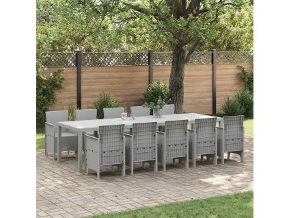 Zahradní jídelní souprava 11 pcs Světle šedá Polypropylen 3378767
