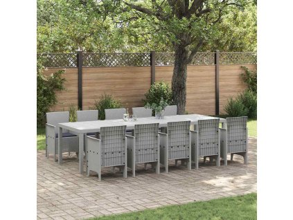 Zahradní jídelní souprava 11 pcs Světlá šedá a Antracit 3378770