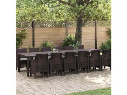 Zahradní jídelní souprava 13 pcs Hnědá Ratan Polt 3378779