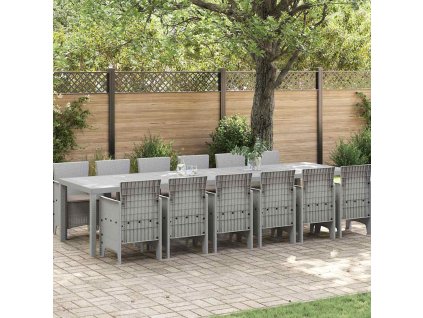 Zahradní jídelní souprava 13 pcs Světle šedá Ratan Polt 3378788