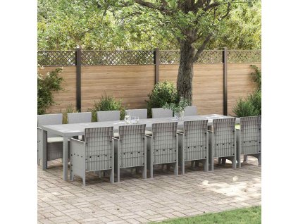 Zahradní jídelní souprava 13 pcs Světle šedá Ratan Polt 3378791