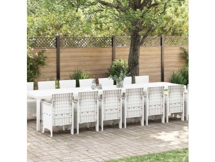 Zahradní jídelní souprava 15 pcs Bílá Ratan Polt 3378806