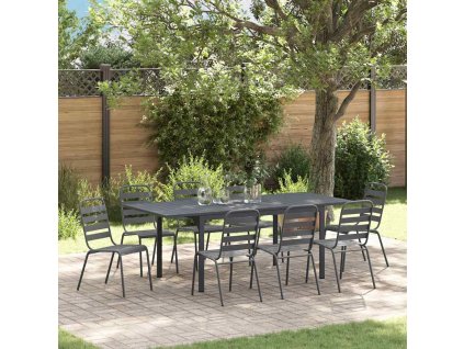 Zahradní jídelní souprava 9 pcs Antracit Ocel 3378827
