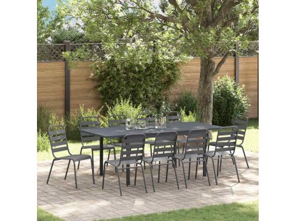 Zahradní jídelní souprava 11 pcs Antracit Ocel 3378828
