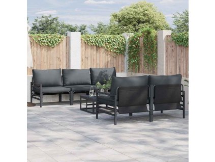 Sada zahradních pohovek 6 pcs Antracitová Ocel & textil 3378955