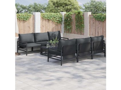 Sada zahradních pohovek 7 pcs Antracitová Ocel & Tkanina 3378956
