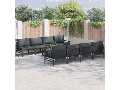 Sada zahradních pohovek 9 pcs Antracitová Ocel & textil 3378958