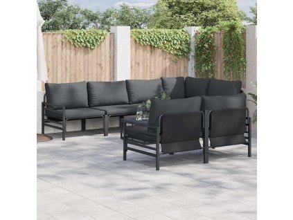 Sada zahradních pohovek 7 pcs Antracitová Ocel & textil 3378959