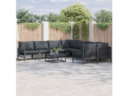 Sada zahradních pohovek s polštářem Antracitová Ocel 3378971