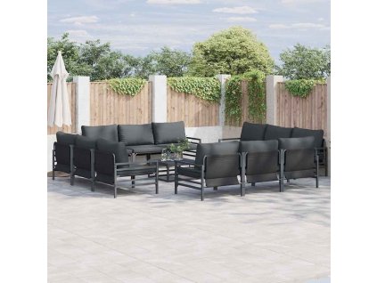 Sada zahradních pohovek Antracitová Ocel 3378973