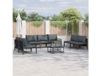 Sada zahradních pohovek 8 pcs Antracitová Ocel 3378982