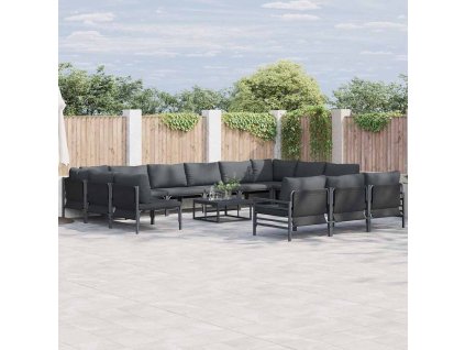 Sada zahradních pohovek 13 pcs Antracit Ocel 3379028