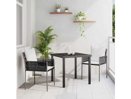 Zahradní jídelní souprava 3 pcs Hnědá Poly ratan 3379093