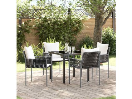 Zahradní jídelní souprava 5 pcs Hnědá Poly ratan 3379094