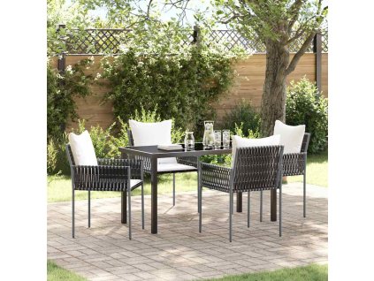 Zahradní jídelní souprava 5 pcs Hnědá Poly ratan 3379095
