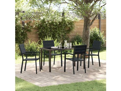 Zahradní jídelní souprava 5 pcs Černá HDPE 3379144