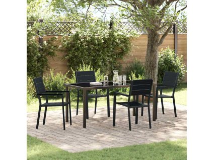 Zahradní jídelní souprava 5 pcs Černá HDPE 3379145