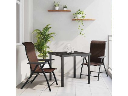 Zahradní jídelní souprava 3 pcs Hnědá Poly ratan 3379261