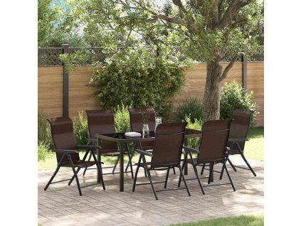 Zahradní jídelní souprava 7 pcs Hnědá Poly ratan 3379265