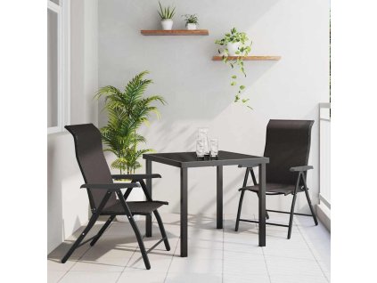 Zahradní jídelní souprava 3 pcs Černý ratan Poly ratan 3379268