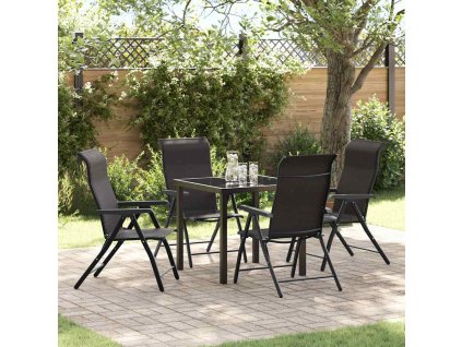 Zahradní jídelní souprava 5 pcs Černý ratan Poly ratan 3379269