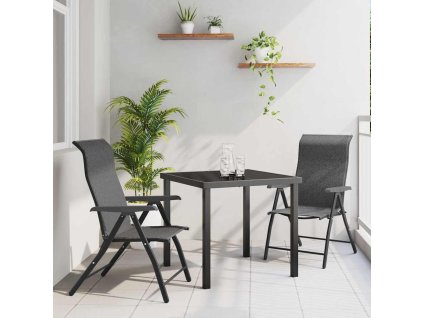Zahradní jídelní souprava 3 pcs Šedá Poly ratan 3379275
