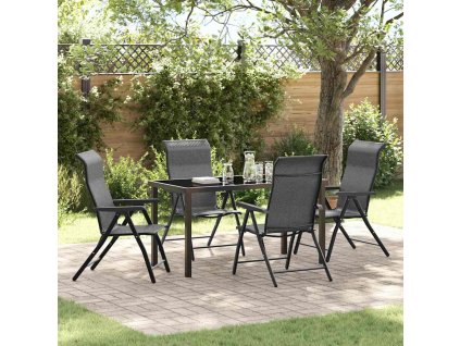 Zahradní jídelní souprava 5 pcs Šedá Poly ratan 3379277