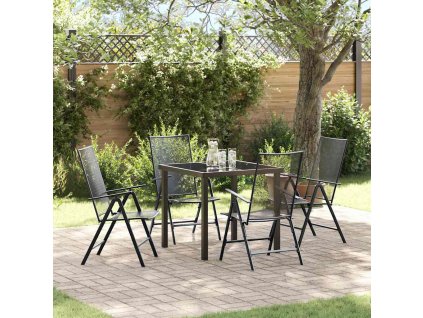 Zahradní jídelní souprava 5 pcs Antracit Ocel 3379290