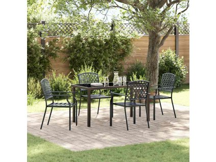 Zahradní jídelní souprava 5 pcs Antracit Ocel 3379305