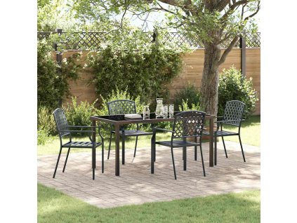 Zahradní jídelní souprava 5 pcs Antracit Ocel 3379306