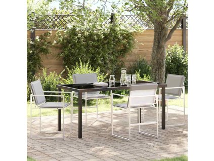 Zahradní jídelní souprava 5 pcs Bílá Textilene a ocel 3379337