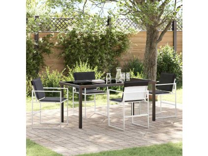 Zahradní jídelní souprava 5 pcs Bílá Textilene a ocel 3379340