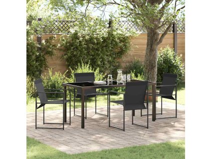 Zahradní jídelní souprava 5 pcs Černá 3379343