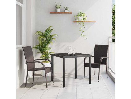 Zahradní jídelní souprava 3 pcs Hnědá Poly ratan 3379394