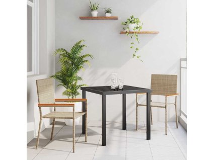 Zahradní jídelní souprava 3 pcs Béžová Poly ratan 3379716