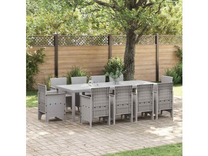 Zahradní jídelní souprava 11 pcs Světle šedá Ratan Polt 3378607