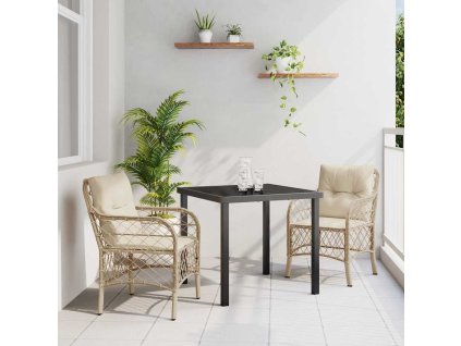 Zahradní jídelní souprava s polštářem 3 pcs Béžová Poly ratan 3380225