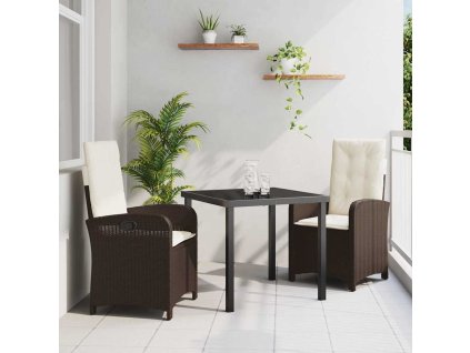 Zahradní jídelní souprava 3 pcs Hnědá polyratan 3380267