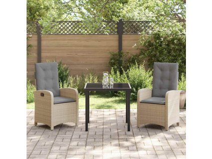Zahradní jídelní souprava 3 pcs Béžová polyratan 3380288