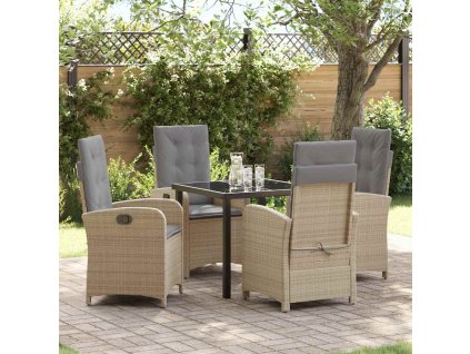 Zahradní jídelní souprava 5 pcs Béžová polyratan 3380289