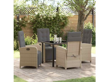 Zahradní jídelní souprava 5 pcs Béžová polyratan 3380338