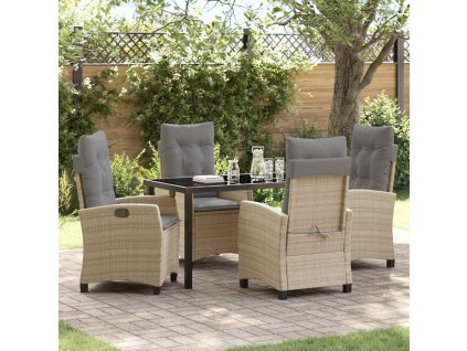 Zahradní jídelní souprava 5 pcs Béžová polyratan 3380402