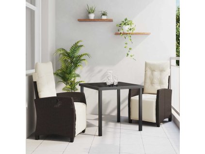 Zahradní jídelní souprava 3 pcs Hnědá polyratan 3380428