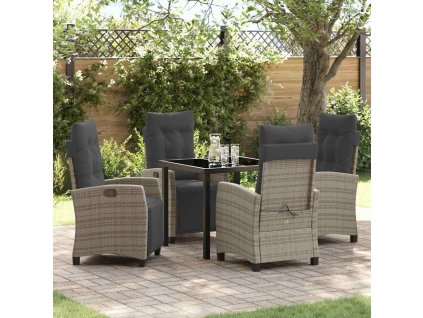Zahradní jídelní souprava 5 pcs Šedá polyratan 3380436