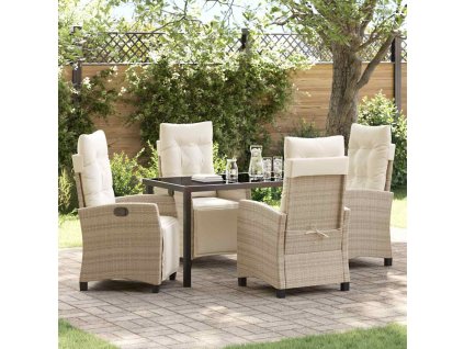 Zahradní jídelní souprava 5 pcs Béžová polyratan 3380444