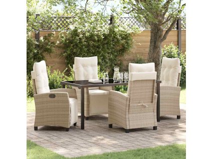 Zahradní jídelní souprava 5 pcs Béžová polyratan 3380445