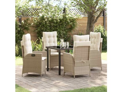 Zahradní jídelní souprava 5 pcs Béžová polyratan 3380506