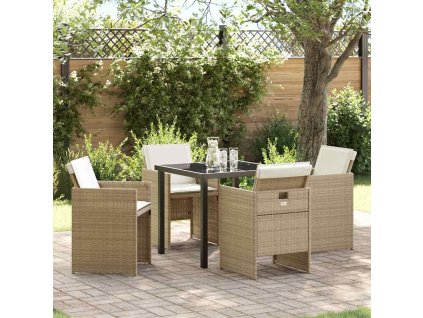 Zahradní jídelní souprava 5 pcs Béžová polyratan 3380605