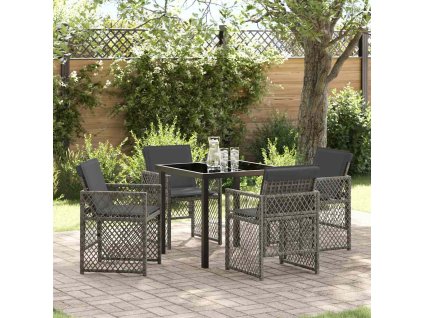 Zahradní jídelní souprava 5 pcs Šedá polyratan 3380625