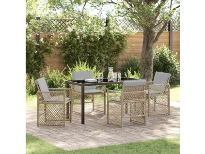 Zahradní jídelní souprava 5 pcs Béžová polyratan 3380642